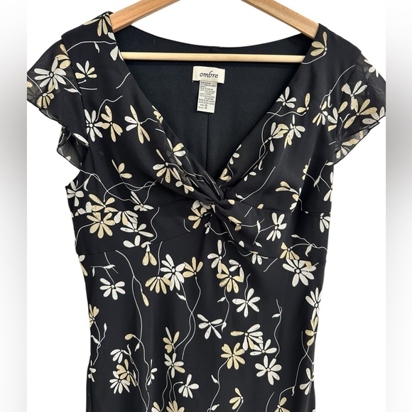 Vintage Black and White Midi Sundress with Flutter Sleeves - Picture 3 of 6